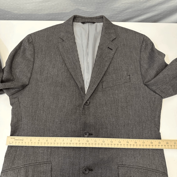 Banana Republic Mens 40R Sport Coat Tailored Fit 3 Button Wool Grey Blazer Jacke - Picture 9 of 13